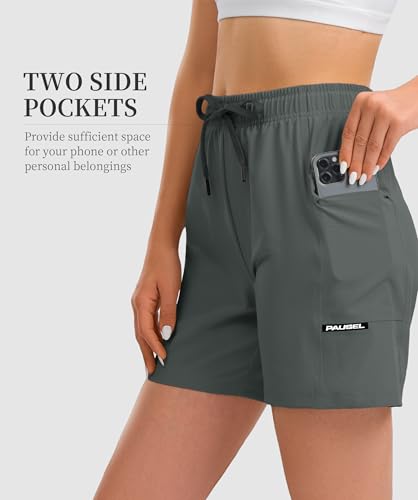Image of Women's Hiking Cargo Casual Shorts 6 inches Lightweight Quick Dry Athletic Shorts for Golf Workout Travel Summer 2025