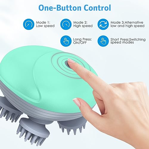 Upgraded-Handheld-Pet-Massager-for-Dogs-and-Cats-Electric-Cat-Massager-Dog-Massager-Cat-Head-and-Back-Scratcher-for-Relieving-Tight-Stiffness-Muscles-Promote-Bonding-Green
