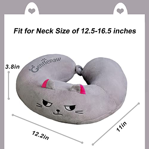 U-förmige Elastizität Reisekissen, Nackenstützkissen, Weiche Nackenkissen, Ergonomisches Nackenhörnchen für Erwachsene & Kinder - Flugzeug Zug, Bus, Auto, Büro, for Adults, Children, Kids (Grau) - Image 3