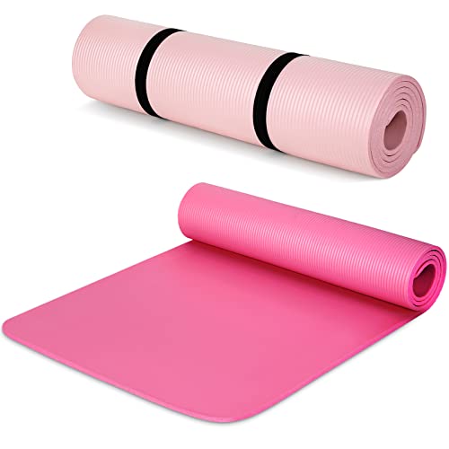Image of Woanger Yoga Mats (72x24) 3 /8 Inch Thick Exercise Yoga Mat for Home Workout with Strap Non Slip Pilates Gym Supplies for Women Men