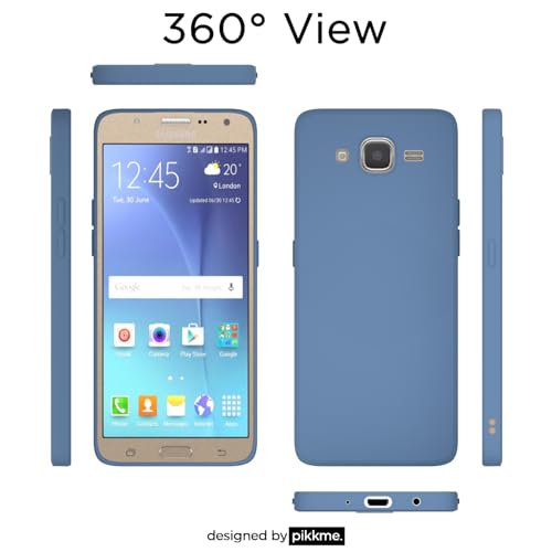 Image of Outlouders Back Cover for Samsung Galaxy J7 2015 / J7 / J7 Nxt | Camera Protection | Durable Soft Matte Silicone Bumper Case (Aqua Blue)