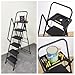 5 Step Ladder, Folding Step Stool with Tool Platform, Wide Anti-Slip Pedals, Sturdy Steel Ladder, Convenient handrails, Lightweight Portable Steel Step Stool for Painting Home Outdoor Garage (Black)