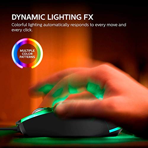 PHILIPS Mouse de computador com fio de 3 botões com RGB 