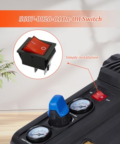 5607-0020-01 Air Compressor Switch Compatible with Kobalt 8 Gal Tank Air Compressor,15A/30A 250V 4-pin 2-Position