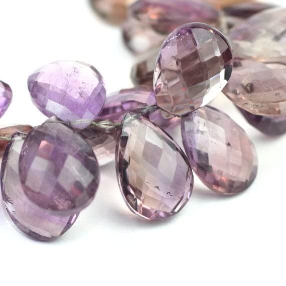 Ametrine Faceted Pear perles de 20mm en améthyste et citrine pour création de bijoux