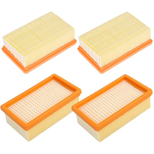ACOMTUO 4 Filtros Planos Plisados para Kärcher MV4, MV5, MV6,Filtros para Aspiradoras Kärcher MV4 MV5 MV6,Filtro Karcher para Karcher MV4/MV5/MV6