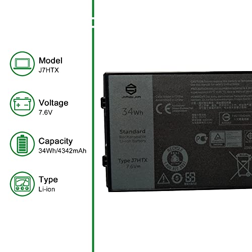 Image of J7HTX 451-BCDH Laptop Battery Replacement for Dell Latitude 7202 7212 7220 Rugged Extreme Tablet T03H T03H002 T03H T03H003 Series 02JT7D 2JT7D J82G5 7XNTR FH8RW 0FH8RW DRPTJ 7.6V 34Wh 4342mAh
