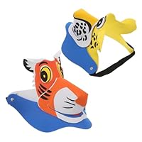 Milisten 2pcs Cute Boys Sun Hat Boys and Girls Animal Hat Props for Costume Parties Decorations Tiger Leopard