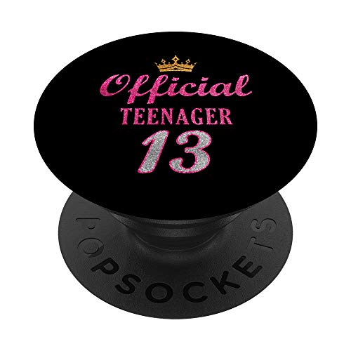 Official 13 Teenager Cute Thirteen 13th Birthday For Girls PopSockets PopGrip Intercambiable