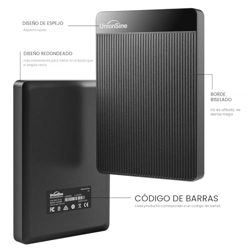 Miniatura 2 de Unionsine Disco Duro Externo 500gb 2.5 Usb3.0 Ultra Slim Portátil Hdd Almacenamiento Para Pc, Mac, Macbook, Chromebook, Xbox, Ps4 Color Negro Hd2510