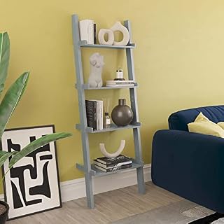 Amazon Brand - Movian - York 4-Tier Ladder Bookcase, 56 x 29 x 154 cm, Grey