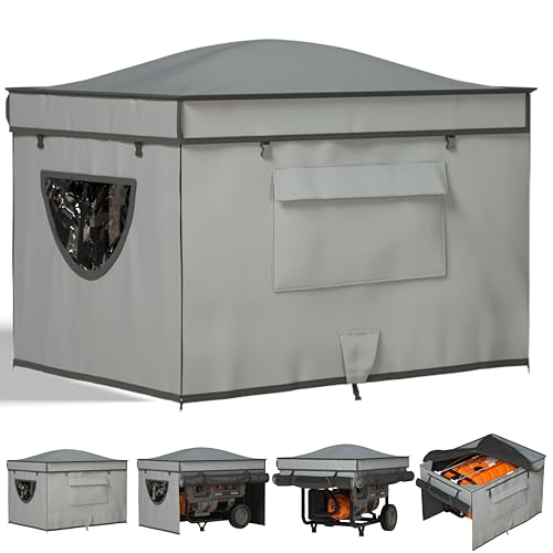 Generator Tent Cover with Bracket,Generator Covers While Running,Rooftop Design,No Water Accumulation,100% Waterproof Heavy Duty Tarps Generator Tent,38