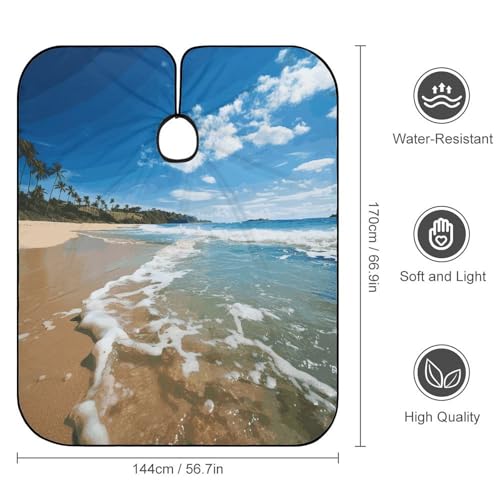 Capa para corte de cabello Clear Sky Wave Beach unisex miniatura 2