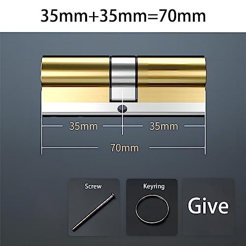 Qrity 1 Pcs Security Door Cylinder 35/35(70mm), Thumb Turn Cylinder Door Lock, Anti-Pick, Anti Drill - Image 2