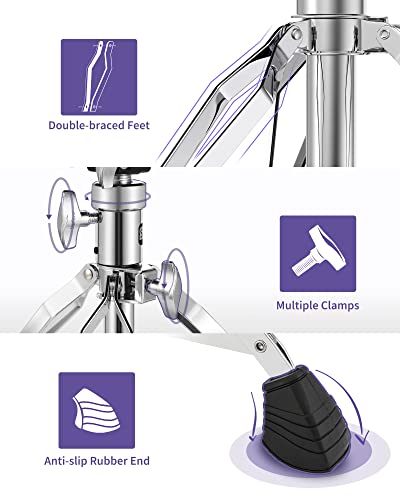 Starfavor Drum Throne Height Adjustable Padded Seat Drum Stool, With 5A Drumsticks Double Braced Anti-Slip Feet Swivel Drum Chair For Kids And Adults, St-400B #TOP4