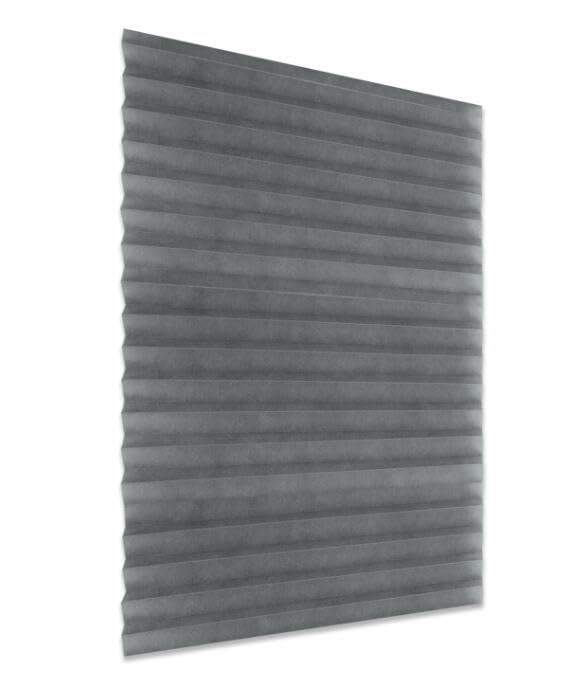 2Pcs Non-Woven Fabric Pleated Zebra Blinds Self-Adhesive Window Shade Blackout Curtain for Bedroom Living Room Blcony Office Decor (Gray, 60 X 180cm/23.62 X 70.87)