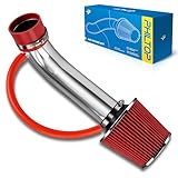 PHILTOP 3' Cold Air Intake Kit System Compatible with INFINITI G35/FX35 2003-2006, Nissan 350Z 2003-2006 3.5L V6, High Performance, Red