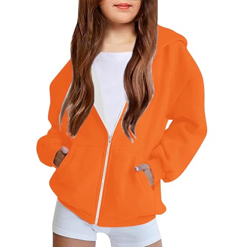 DDAPJ pyju Unisex Boys Girls Zip Up Hoodies Fleece Sweatshirt Jackets Lightweight Long Sleeve Hooded Coats with Pockets2
