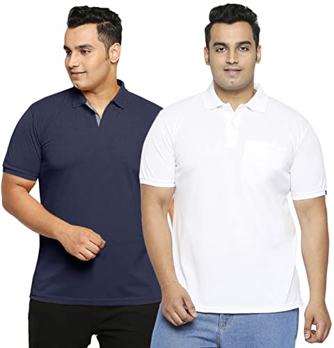 Image of Wear Your Opinion Men's Plus Size Half Sleeve Polo T-Shirt Combo (Set of 2)