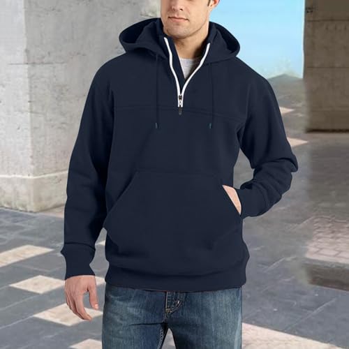 Hodies for Men Sweatshirt 1/4 Pullover Fleece Pullover Sweatshirts Plus Size Casual Long Sleeve Active Workout Tops2