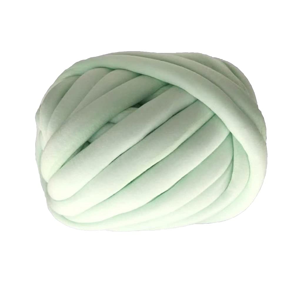 Hilo de algodón grueso lavable de lana para tejer a mano, mantas de punto gruesoeso lavable de lana para tejer a mano, mantas de punto grueso, hilo de crochet de tubo (color: marfil) (menta)