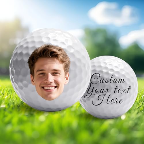 HCLRIU Custom Golf Balls with Photo Personalized Golf Balls with Photo/Text/Logo Customized Golf Ball Souvenirs Gifts for Man Golfer Dad Boyfriend Husband Grandfather