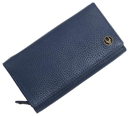Image of WildHorn Women's Genuine Leather RFID Blocking Wallet | Tri-Fold High-Capacity Ladies Purse with Card Slots, Zipper Coin Pocket & Snap Closure | Ideal Gift for Women