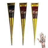 YOFDAL 3 PCS Temporäre Tattoo-Schablonen, Kegel aus Naturpaste, Tattoo-Aufkleber, temporäre Tattoos mit Schablonen.