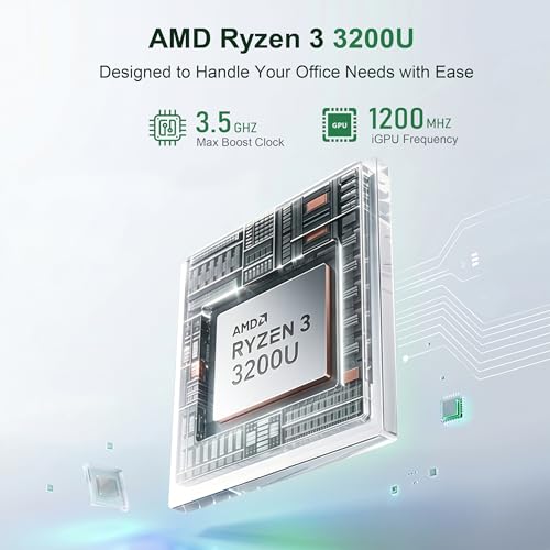 Image of Beelink SER3 Mini PC, AMD Ryzen 3 3200U (Turbo 3.5GHz), 8GB DDR4 480GB NVMe SSD Desktop Computer 4K Dual HDMI / 4xUSB 3.2 /WiFi5 BT5.0 for Home, Office, School