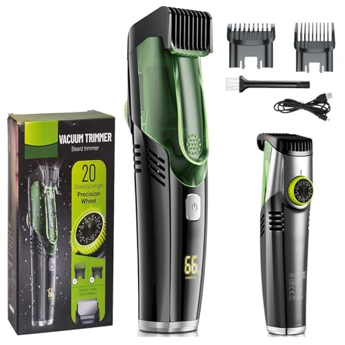 Vacuum Beard Shaver for Men, Vakuum Bartrasierer mit 20 Längeneinstellungen, Verstellbar Nass &...