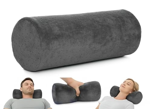 AllSett Health Round Cervical Roll Cylinder Bolster Pillow with...