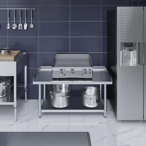 Image of AmGood Stainless Steel Equipment Stand - Heavy Duty, Commercial Grade, with Undershelf, NSF Certified (24 inch Width x 48 inch Length)