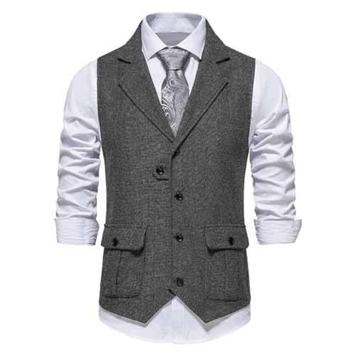 Gilet sans manche homme tweed casual Allthemen costume vintage