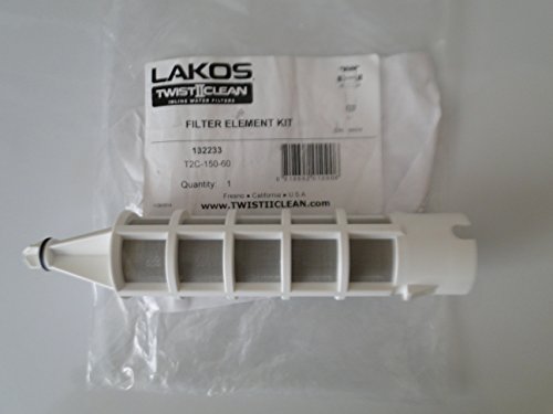 Lakos Élément de filtre de remplacement kit 3,8 cm Twist 2 Clean Twist II Nettoyer Twistiiclean 60 MESH WHITE T2C-150-60 (132233) blanc