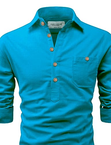 Image of Vida Loca Men Cotton Full Sleeve Casual Spread Collor Slim Fit Short Kurta for Men and Boys (Pack of 2)