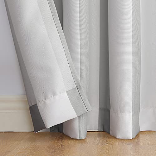 Sun Zero Valencia 2-Pack Cabana Stripe Indoor/Outdoor UV Protectant Energy Efficient Grommet Curtain Panel Pair