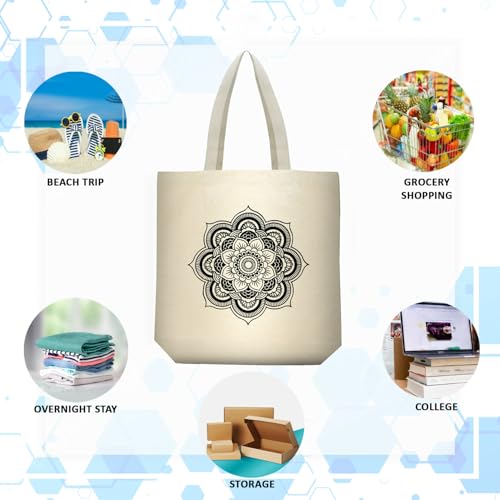Image of Canvas Tote Bag for Women with Zipper