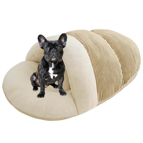 Lifetips フレンチ・ブルドッグ ペットベッド 犬猫兼用 冬用 寝袋型 ふわふわ クッション 保温 防寒 洗える 小型犬 中型犬 室内 おしゃれ 北欧風 ソファ ハウス 快眠グッズ 抱っこ感覚 多頭飼い対応 寝具 抗菌 防臭 速乾 低アレルゲン 軽量