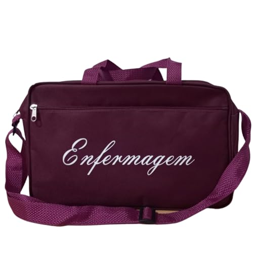 Bolsa Enfermagem com Alça de Mão e Ombro Vinho