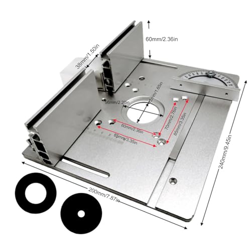 Aluminium Router Table Insert Plate, Multifunctional Woodworking Flip Plate for Trimming Engraving - Image 2