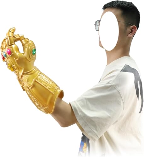 Guantes infinitos con luz LED y gemas para disfraz de Halloween 3