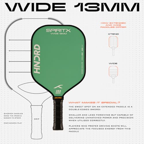 Image of Hundred Spirit X Pop - Pickleball Paddle | 13mm Core | Wide Body Power Paddle | Enhanced Sweet Spot | Ideal for Beginners & Intermediate Players | Free Paddle Bag