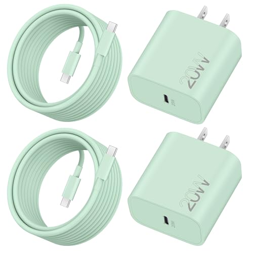 iPhone 17e/17/17 Pro Max Fast Charger 2-Pack 20W USB C Wall Charger Fast Charging Block with 10FT Long USB-C Cable Cord for iPhone 17e/17/17 Pro Max/16e/16/15 Pro/Plus iPad Pro 13/12.9/11 AirPods