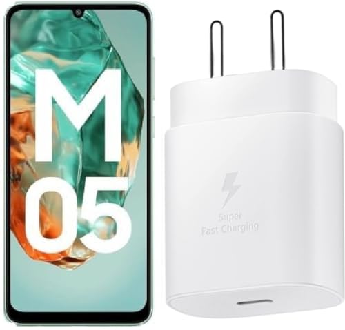 Image of 25W C-Type Super Fast Adapter Compatible With Samsung Galaxy M05 5G Super Fast Charger Adapter For A35 /S23 /S23 Fe /S22 /S21 /21 Fe /A06 /M16 /M35 /A16 /M06 /M05 /A56, A55 /S24 Fe /A16 /A36 5G, White