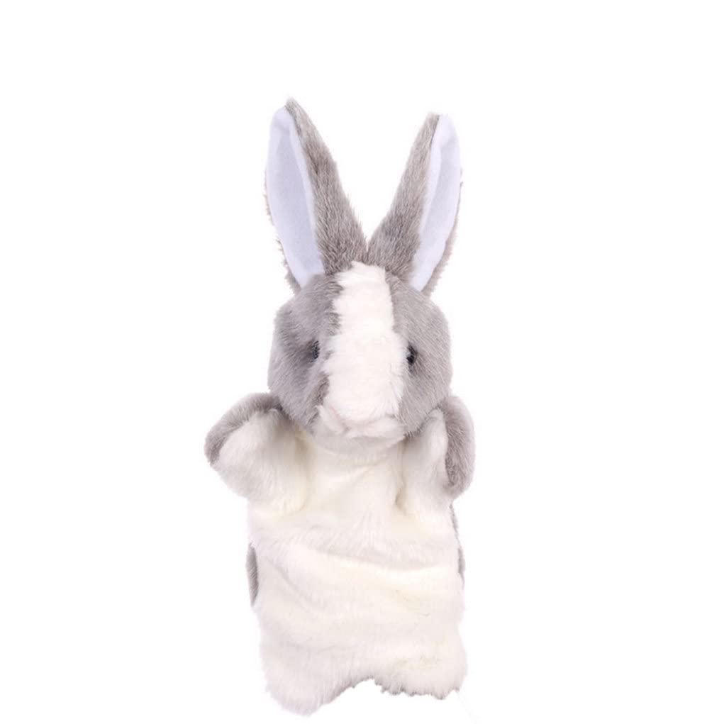 Ameble Hand Puppets Bunny Animal Hand Puppets Toys Kids Pretend Toys Soft Plush Rabbit Toy for Imaginative Role-Play Storytelling Teaching.