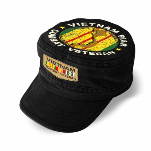 ProStickersUSA Military Cap Vietnam Combat Veteran (Black)