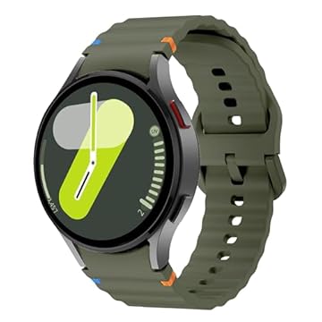Pulseira de Silicone para Samsung Galaxy Watch 7 (Verde-escuro)