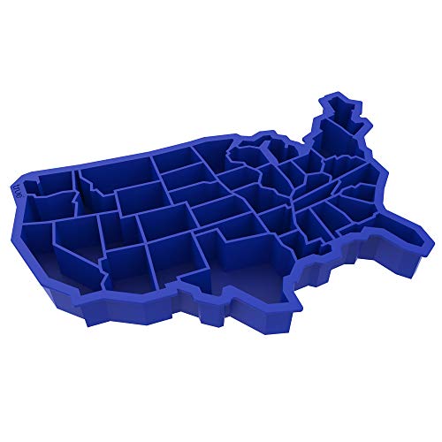 True Zoo U Ice Of A, Silicone Ice Cube Tray, Usa Ice Mold, Novelty Ice July 4Th Party Supplies, Dishwasher Safe, Blue, 38 Cubes #TOP6