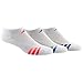 adidas Women's Cushioned No Show Socks (3 Pack), White/Shock Red/Shock Blue/Light Flash Purple, One Size