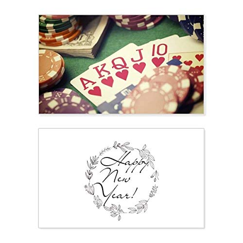 Carte de poker de vœux de Nouvel An avec message de bénédiction